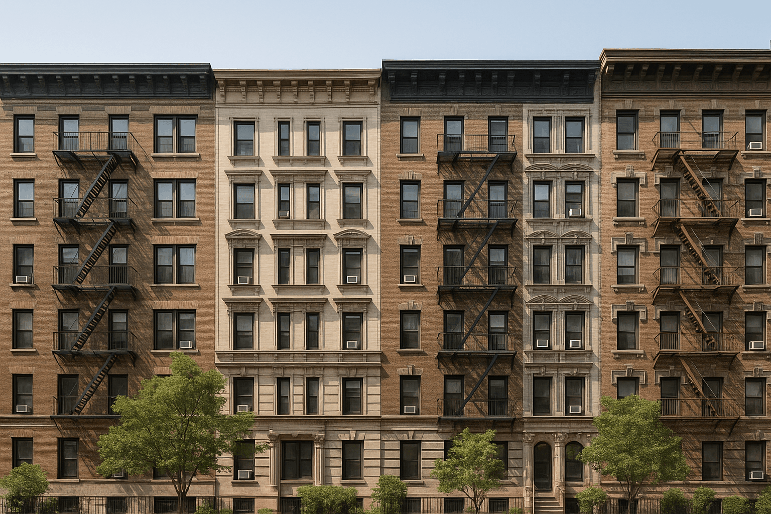 Prewar Manhattan apartment buildings with fire escapes, the stock behind NYC multifamily investment sales in 2026