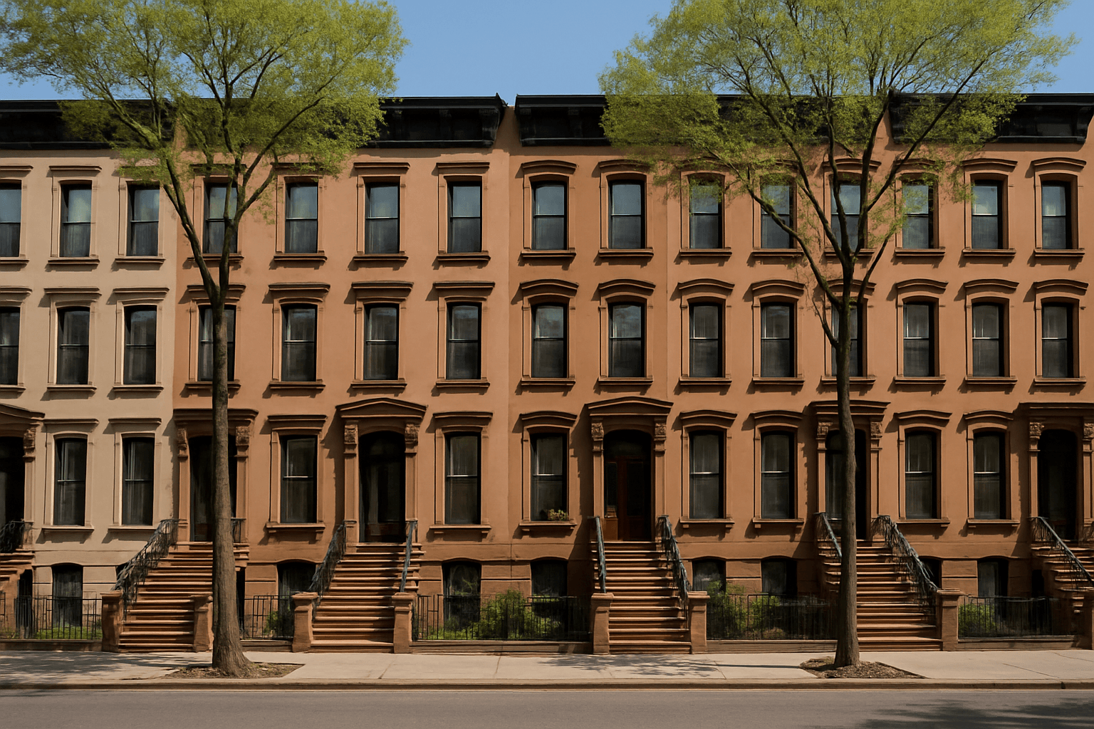 Brooklyn brownstone row on a clear day, the buildings behind HPD violations NYC landlords must resolve